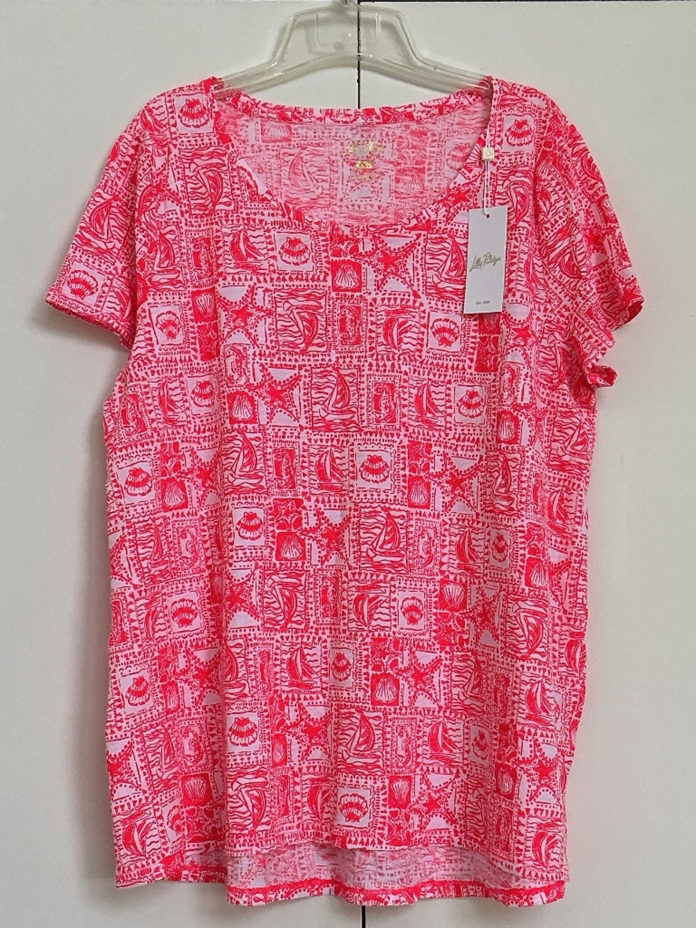 Lilly Pulitzer sz XXL Etta Scoop Neck Top Seaside Harbour NWT